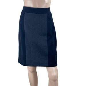 Nicole Miller Women's Colorblock Black Gray Stretch Pencil Cut Mini Skirt Size L